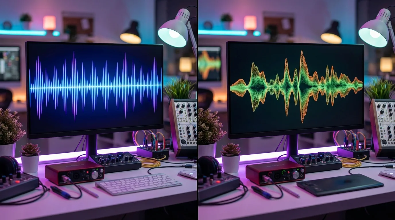 AI Voice vs Human Voice Waveform Comparison - Audio Forge Pro Neural Engine Analysis