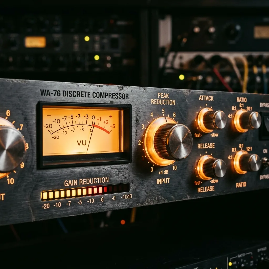 A highly detailed close-up of a high-end audio interface.