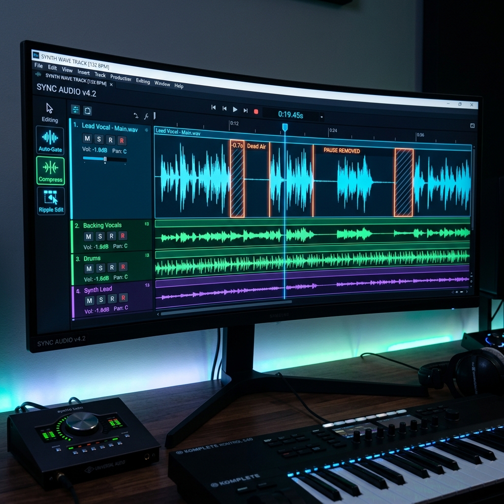 Automated silence removal transforms a messy, pause-filled recording into a tight, engaging commentary track.