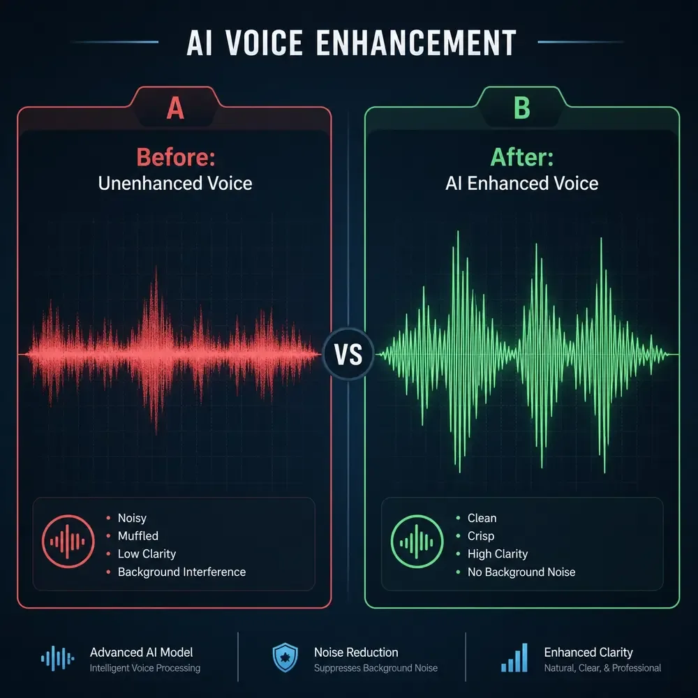 Side-by-Side: AI Voice Enhancement Before and After