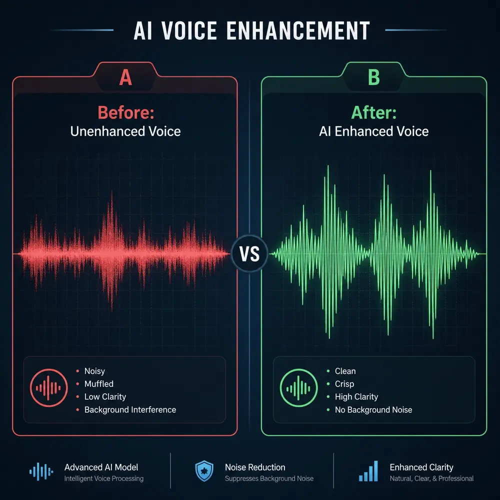Side-by-Side: AI Voice Enhancement Before and After